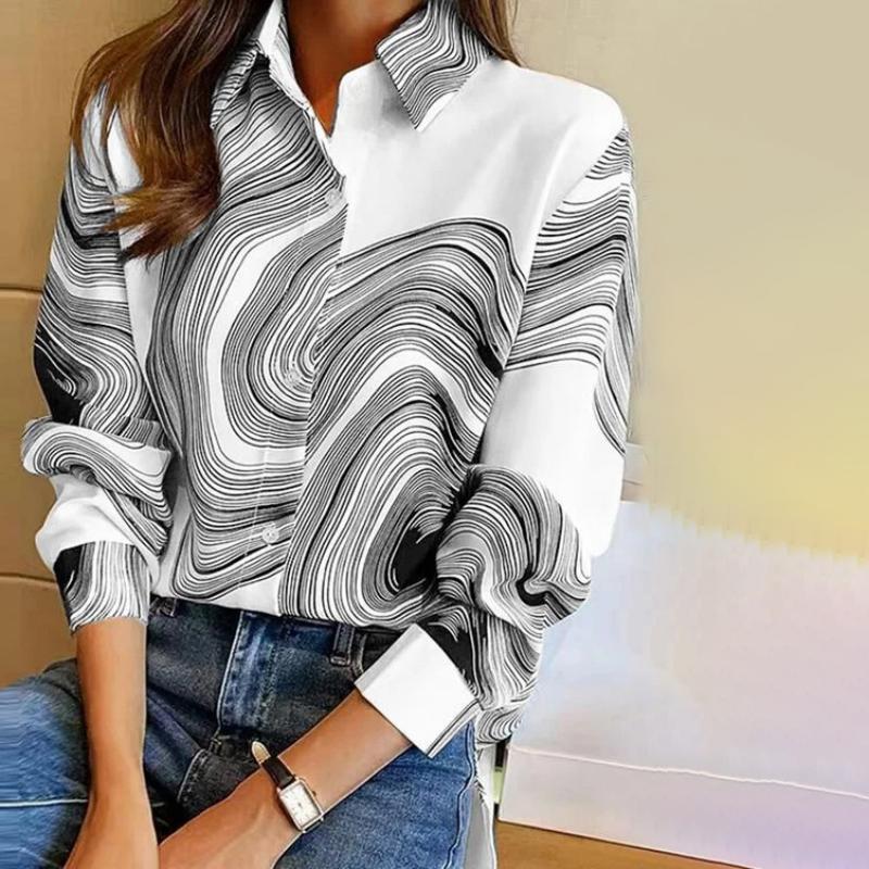 Casual blouse met abstracte print
