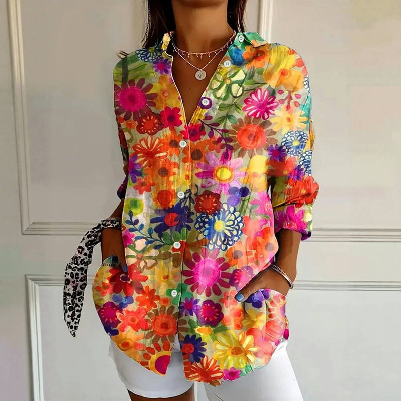 Vintage blouse met bloemenprint