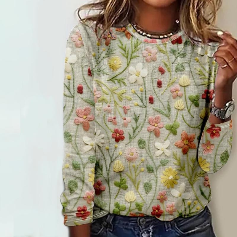 Vintage T-shirt met bloemenprint