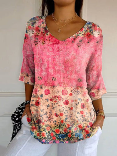 Roze Vignette Vintage Casual T-shirt